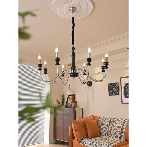 2024新款美式复古蜡烛客厅吊灯大厅主灯法式餐厅卧室蜡烛吊灯灯具
