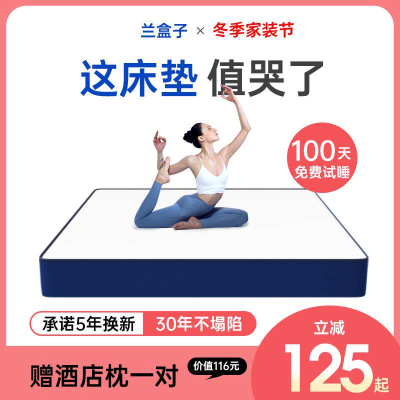 5V记忆棉盒子家用双人软硬压缩弹簧床垫席梦思厚20CM可定制