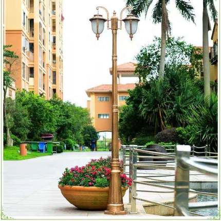 室外照明景观路灯压铸铝院子灯3.5米花园别墅双头LED庭院灯