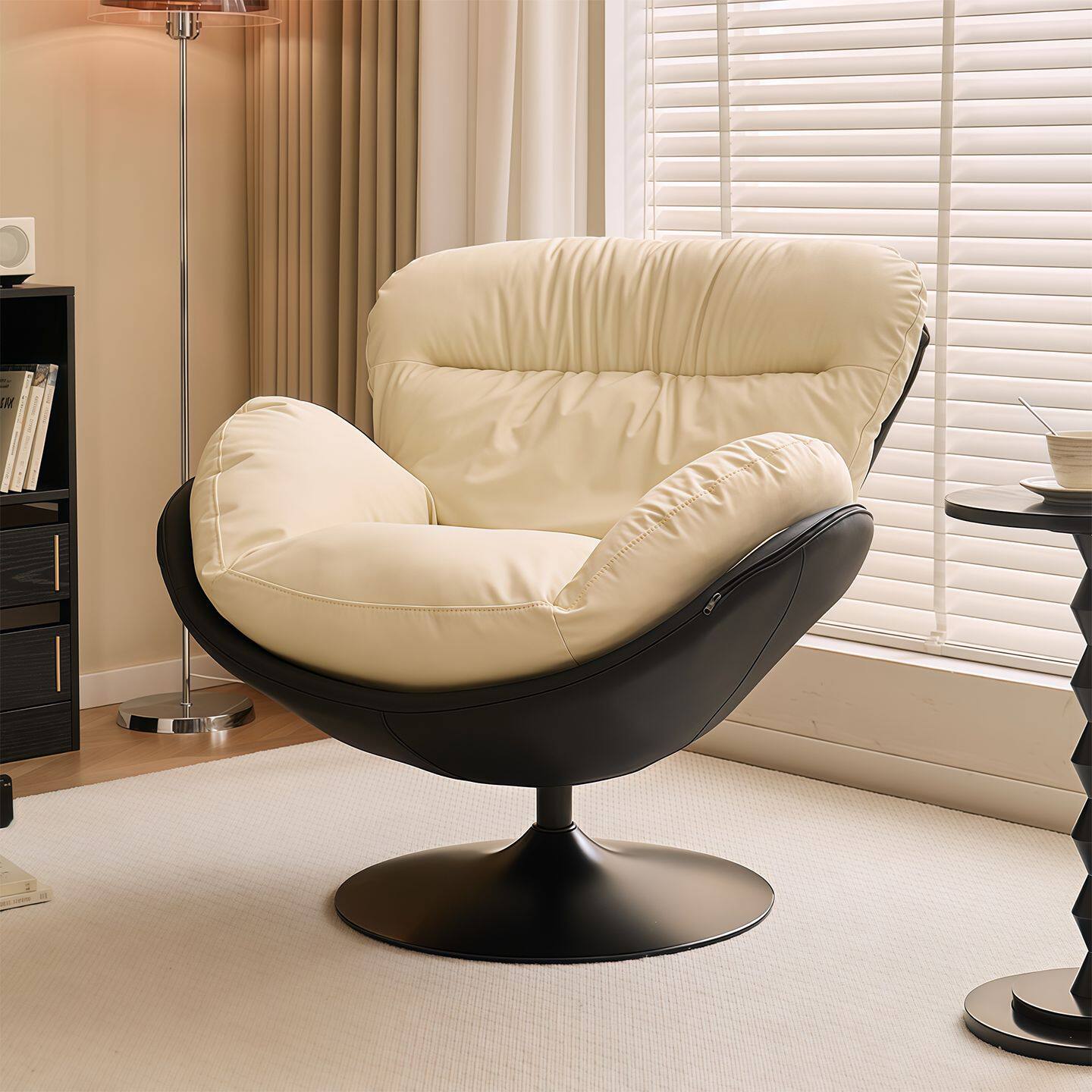 意式设计师单人沙发现代简约阳台客厅家用旋转休闲椅懒人沙发椅子