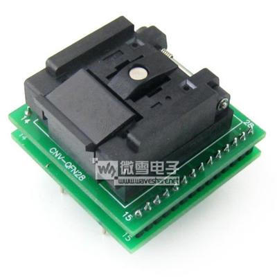 QFN28转DIP28编程座IC测试座QFN-28B-0.65-01带板引脚间距0.65mm
