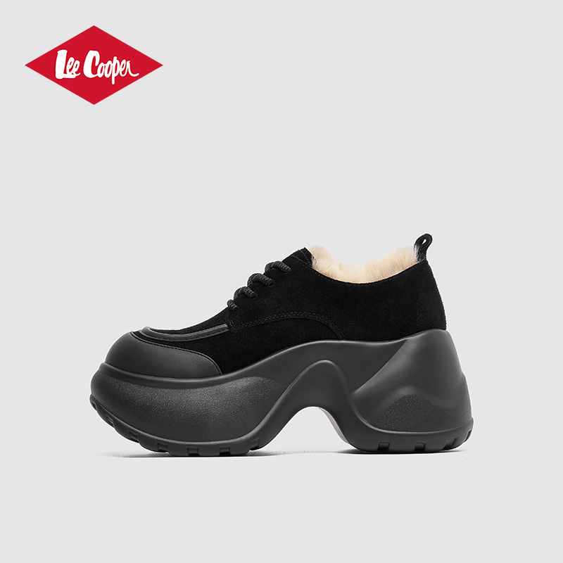 LeeCooper老爹鞋女增高冬季加绒棉鞋子女小个子显高休闲厚底女鞋