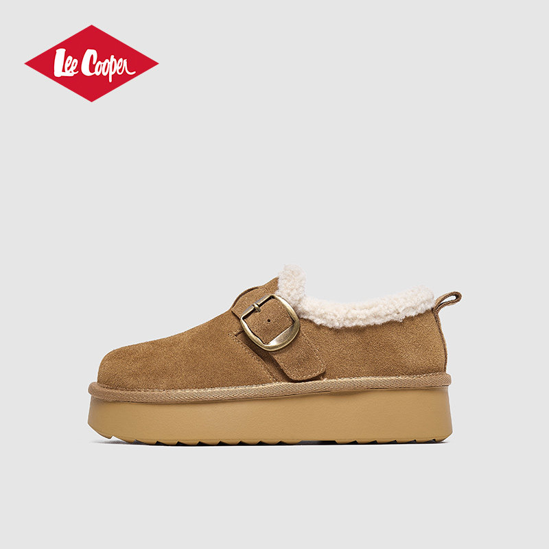 Lee Cooper时尚雪地靴女款2025新款冬季加绒保暖绒面棉