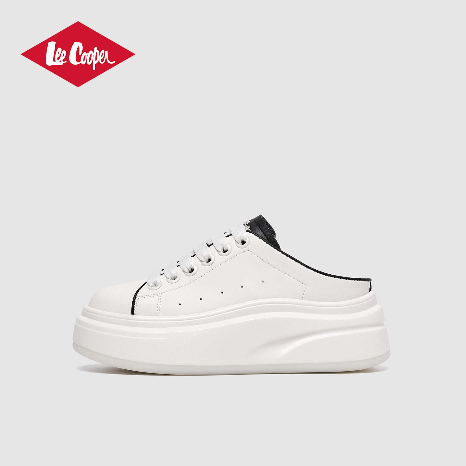 Lee Cooper厚底小白鞋女款2025新款秋季一脚蹬休闲鞋时尚增高板鞋