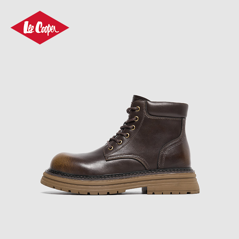 Lee Cooper马丁靴男款2025新款秋冬复古皮面增高男鞋休闲商务靴子