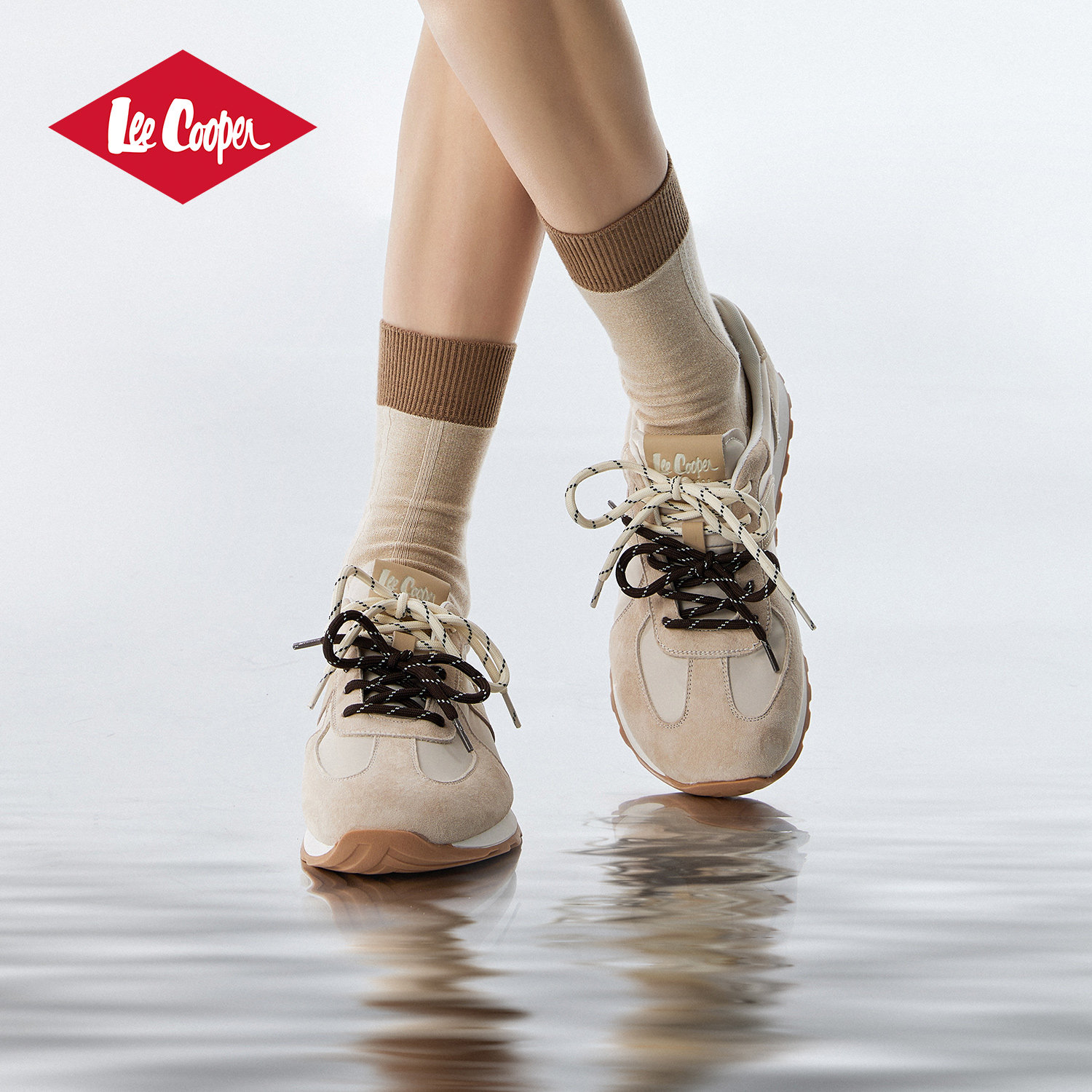 Lee Cooper潮流复古板鞋女低帮平底爆款德训鞋2026新款