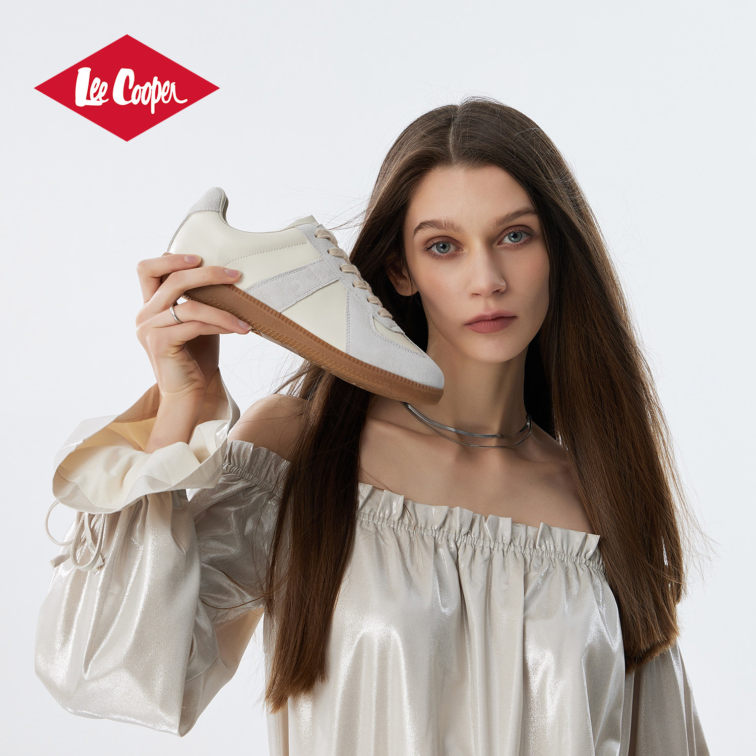 Lee Cooper休闲板鞋女2026新款春季皮面低帮平底德训鞋