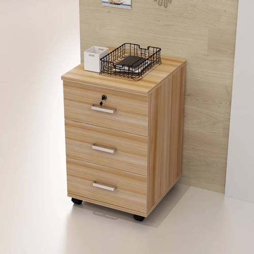 办公文件柜子带锁抽屉资料移动落地矮柜桌下活动储物床头柜