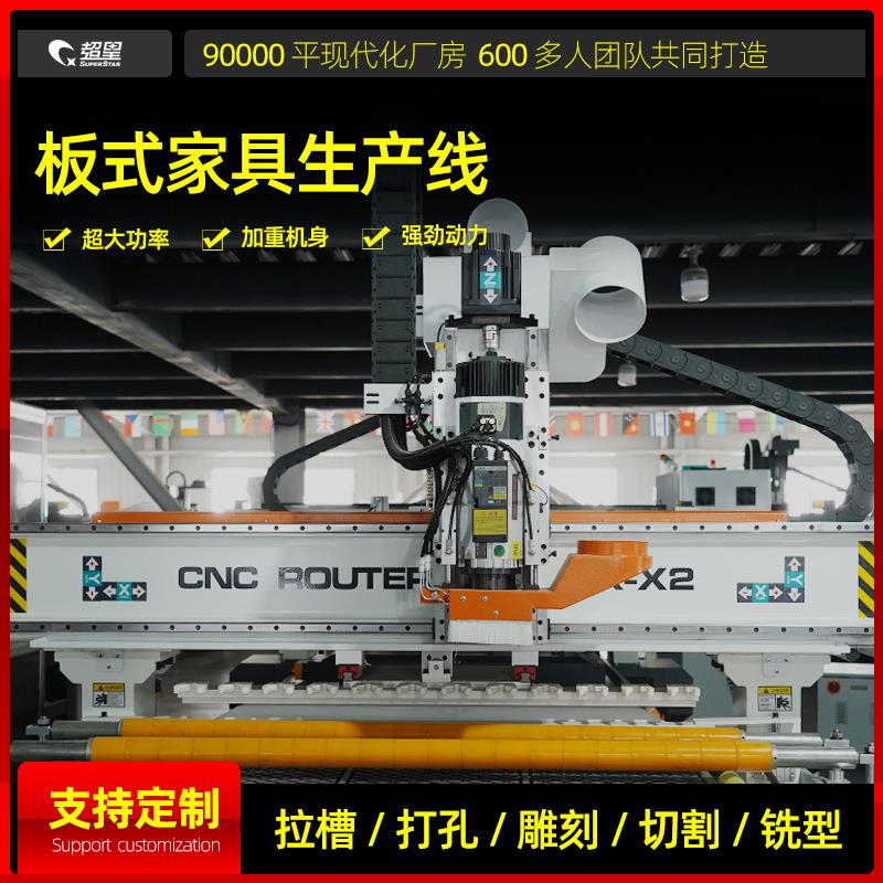 木工开料机全自动数控雕刻机侧孔机木板切割雕刻加工设备厂家