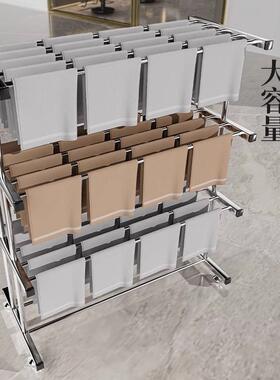 G5U毛巾架落地洗车店晾晒衣烘干收纳架美发院不锈钢理发店专