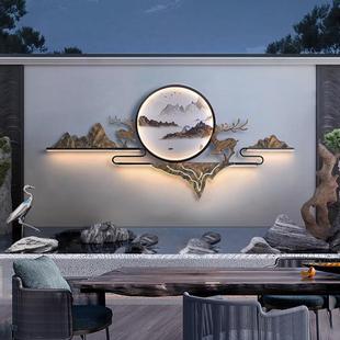 户外庭院壁灯太阳能新中式别墅外墙防水院子室外背景影壁墙造景灯