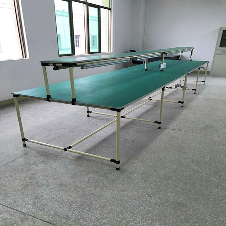 供应精益管工作台带灯架线棒电子电器生产线防静电双边QC检测台