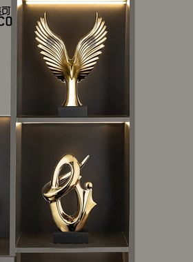 轻奢客厅电视酒柜摆件工艺品高档办公室桌面装饰品开业乔迁礼物