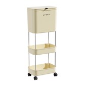 厨房垃圾桶家用干湿分离分类收纳桶卧室客厅卫生间带滑轮多层纸篓