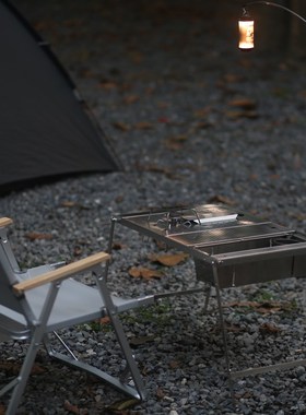 户外露营雪峰IGT桌灯架弧形灯架可调节灯便携不锈钢灯架桌面灯架