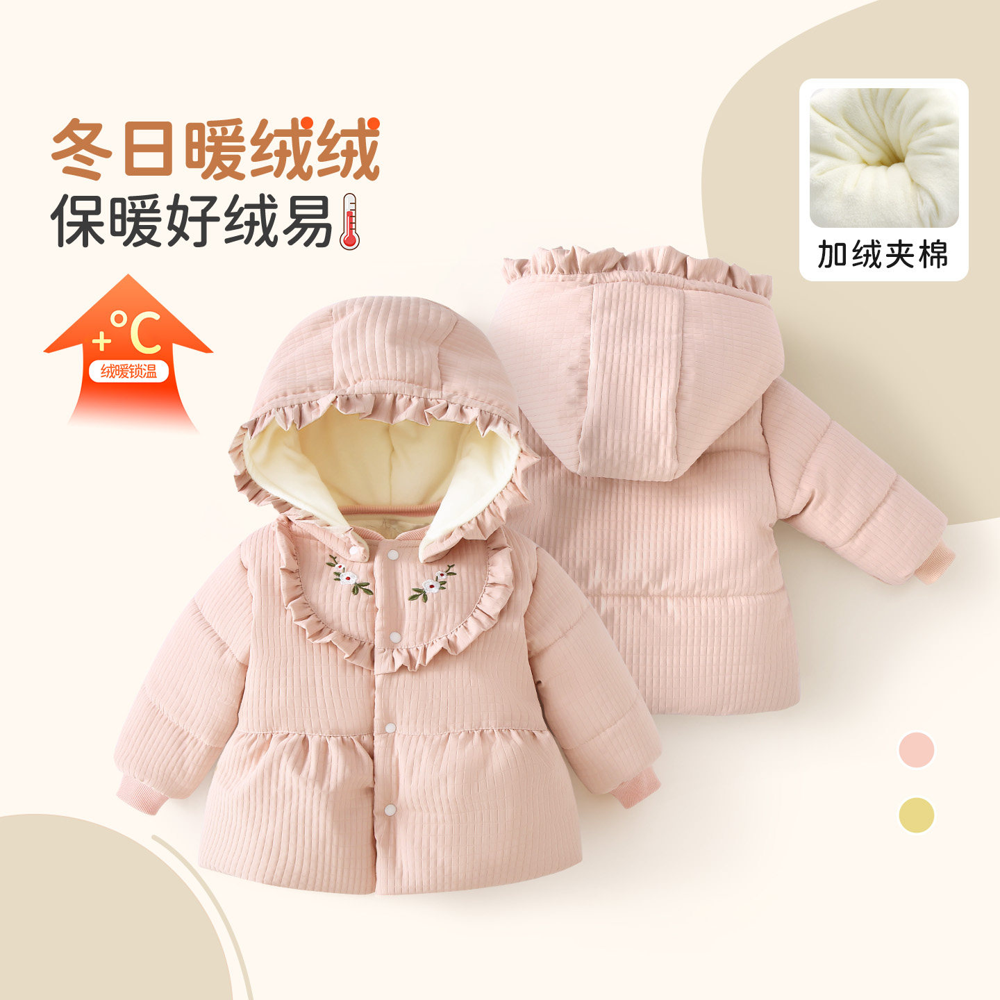 宝宝棉服外套婴儿加绒加厚连帽冬季棉袄男女童夹棉保暖冬装棉衣,童装/婴儿装/亲子装,棉袄/棉服,淘宝优惠券,粉丝福利购,淘宝优惠卷