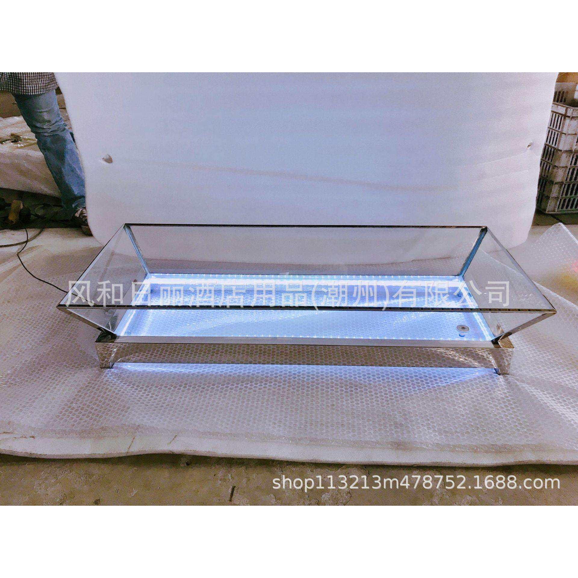 不锈钢LED灯亚克力冰盘超市餐