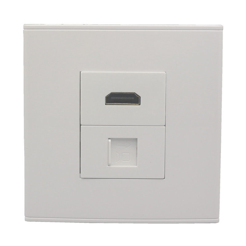 86型双口墙插 hdmi面板86墙插座模块 六类网线对接接口网络网口