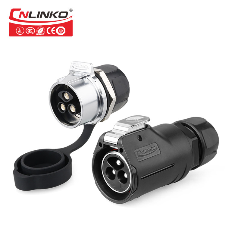 新能源电动汽车航空插头插座凌科LP-28大电流2 3芯公母防水连接器