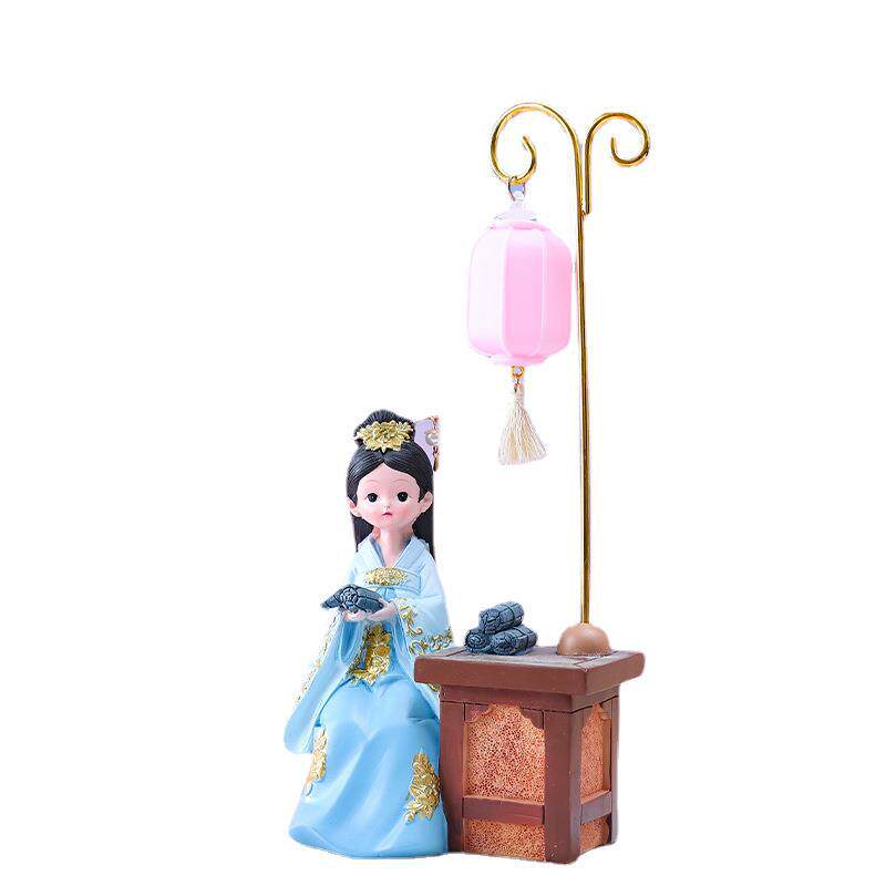 颜如玉系列汉服少女琴棋书画灯下格格摆件小夜灯创意女生书桌装饰