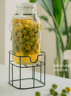 玻璃泡酒瓶底g座实木竹木垫高架子酵素桶底托果汁密封罐支架