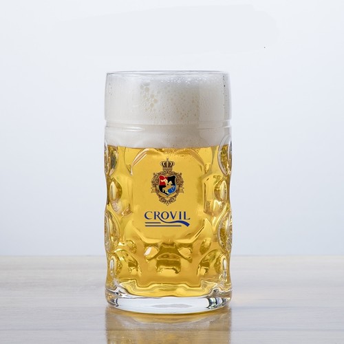 无铅玻璃加厚啤酒杯麒麟一番榨个性酒杯大容量logo包邮扎啤杯