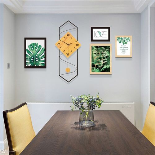 钟表挂钟客厅玄关现代创意简约时钟时尚个性艺术装饰相框摇摆墙钟