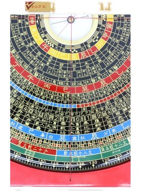 易仙强磁针8寸6奇门综合罗盘凤麟 三元综合三般卦红色电木盘 摆件