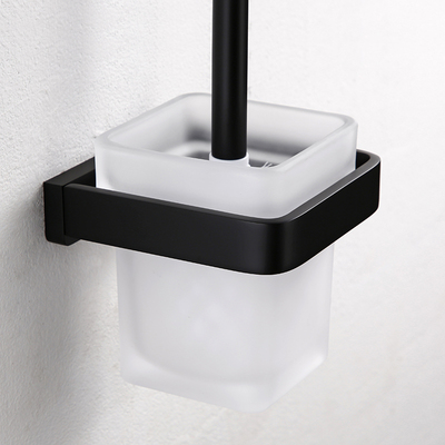 出口德国全铜电镀哑光黑色马桶刷架子套装浴室坐便器卫生间清洁刷