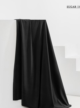 纯黑色窗帘c全遮光高级丝绒布100不透光卧室羊绒家用卧室吸光窗帘