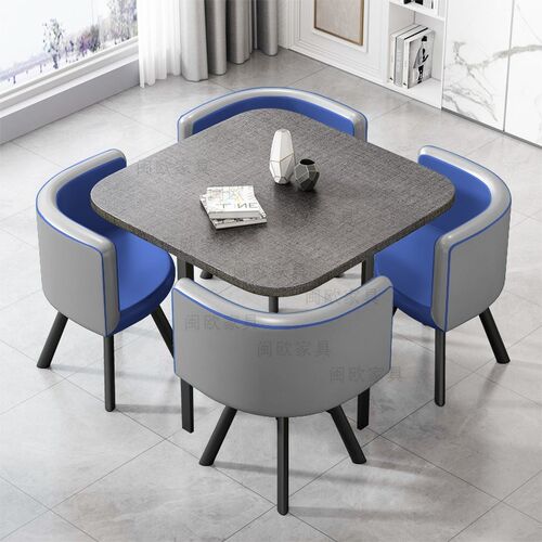 洽谈桌椅组合小户型租房饭桌餐桌现代简约圆桌家用阳台接待方桌椅