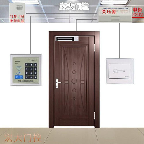 门禁系统280公斤磁力锁套装/单双扇木门铁门玻璃门刷卡密码门禁机