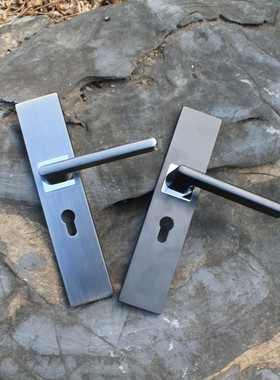 亚克力室内门锁家用通用型t黑色灰色卫生间实木门整套装房门锁静