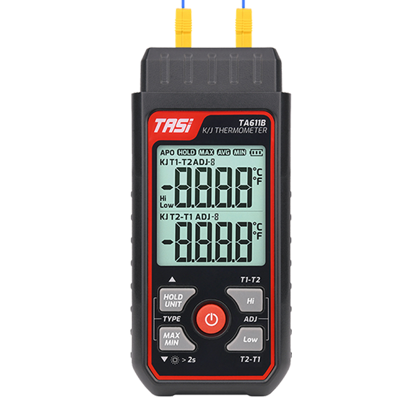 K型热电偶测温仪高精度接触式探头表D面温度 TA611A/B双通道
