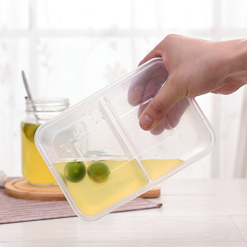 一次性餐盒两格三格四格长方形塑料饭盒便当盒快餐外卖打包盒加厚