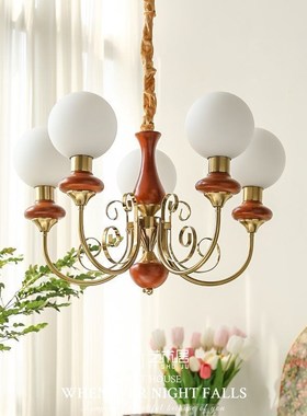 法式复古客厅灯吊灯m网红奶油风民宿绿色田园房间卧室吊灯餐厅灯