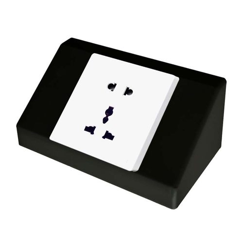 实验室专用岛式插座塑料底盒试验台桌面黑色明装明线底盒86型斜面