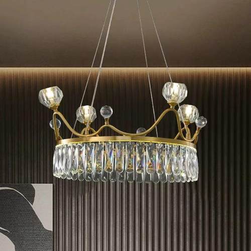 北欧轻奢全铜水晶客厅大吊灯卧室儿童房大气创意简约现代灯餐厅灯