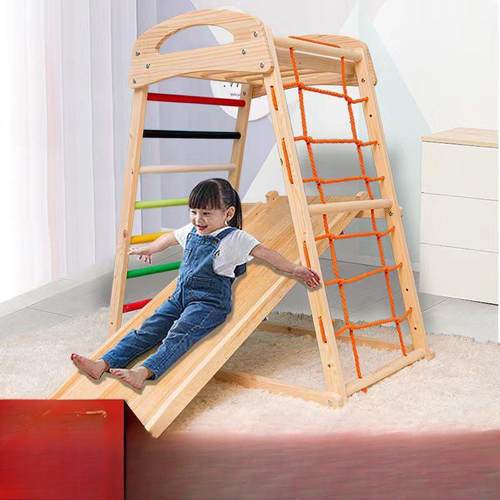 实木儿童滑梯木室内家用幼儿园滑滑梯宝宝秋千组合家庭锻炼强之羽