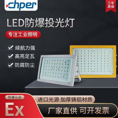 LED防爆投光灯泛光灯隔爆型矿井防水化工厂房加油站灯具100W200W
