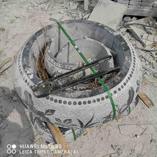 石柱墩空心包柱石柱基础石鼓形井口石石墩子古建木柱子底盘