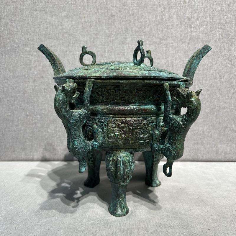 仿古青铜四虎鼎工艺品摆件复古收藏品古玩送礼厂家直销手工铜艺