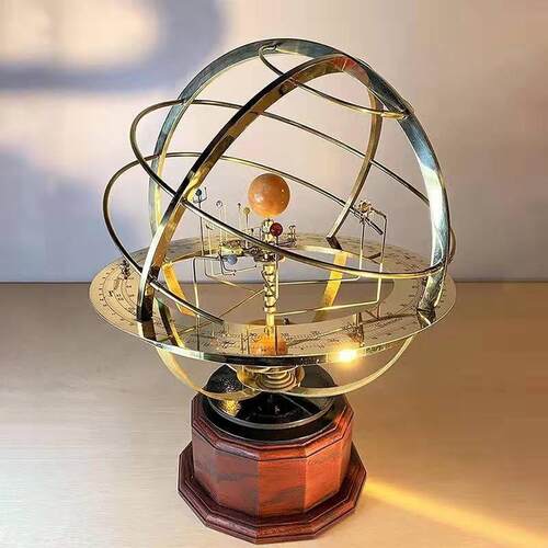 Grand Orrery Model of The Solar System旋转太阳系模型金属摆件