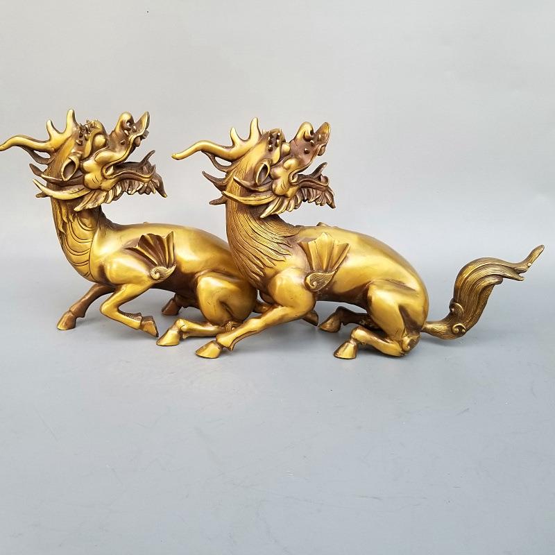 纯铜貔貅回头貔貅妙音铜艺家居办公装饰工艺品摆件