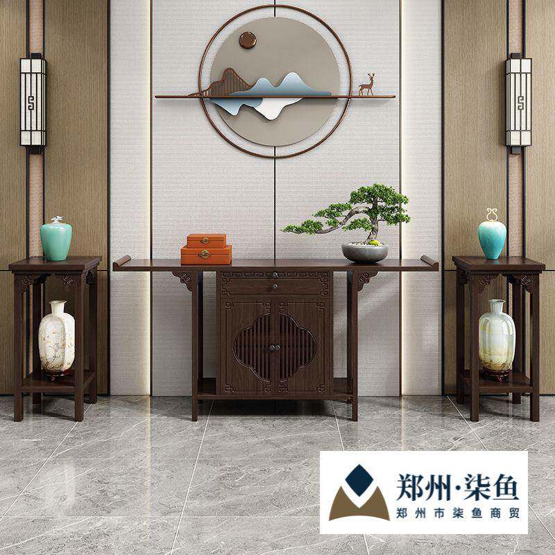 新中式入户正对门玄关台玄关桌子靠墙案台玄关柜条案供桌家用香案