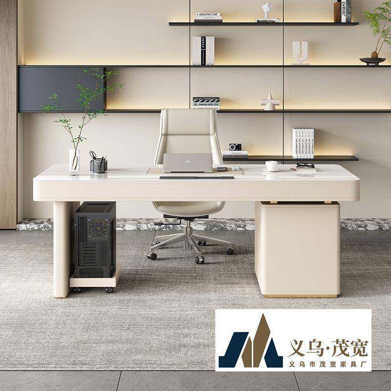 意式极简约设计师轻奢现代岩板书桌家用卧室书房办公电脑桌写字台