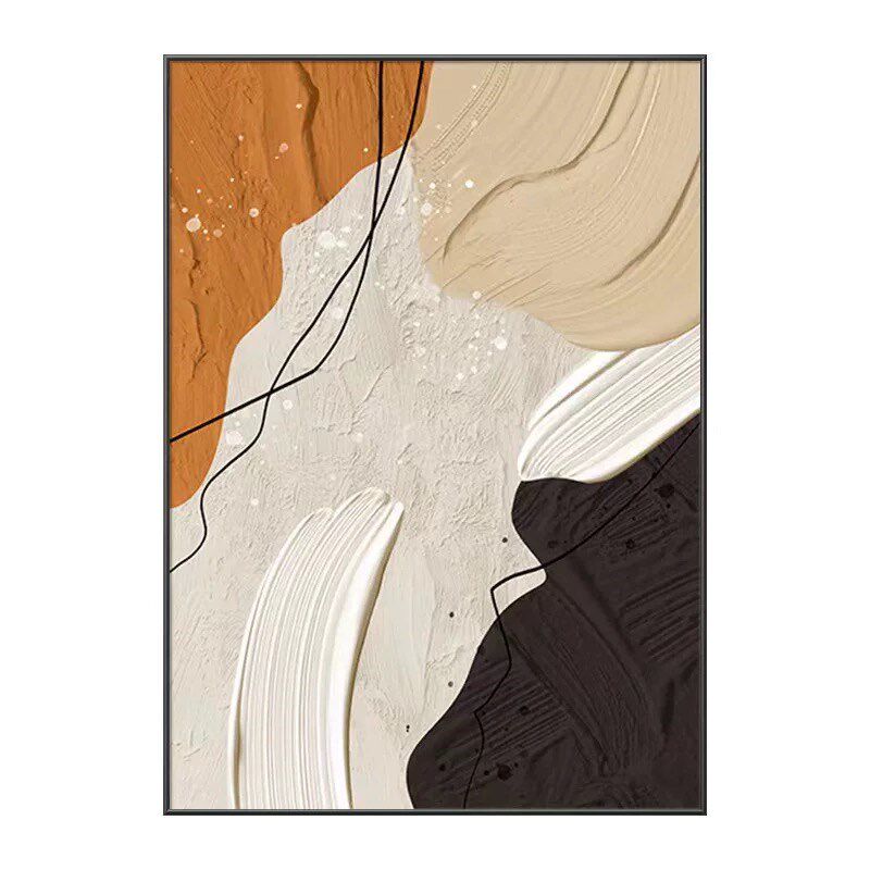 新款抽象客厅装饰画轻奢高级感挂画奶油风沙发背景Z墙落地壁画