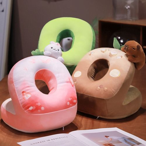 动物饮料午休枕可爱侧睡枕头座椅靠枕沙发抱枕床上看书枕头夏