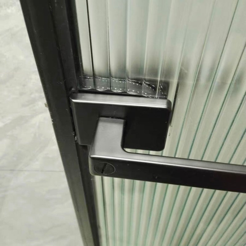 1618金色卫生间厨房极窄玻璃门D锁通用平开极简边框钛铝合金锁