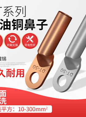 DT16/35/50/70/n95/120/150/185/240/300平方紫铜鼻子线耳接线端